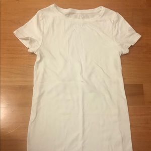 Two white maternity crew-neck t-shirt